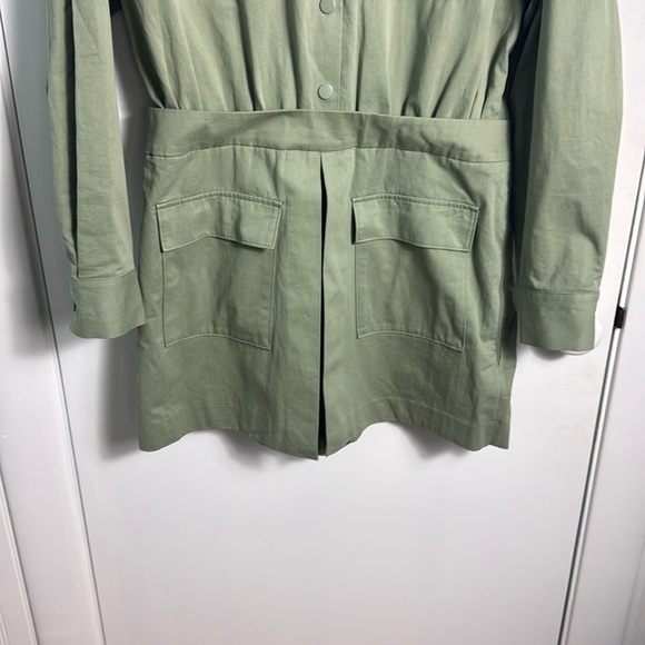 NWT Anthropologie Mare Mare Long-Sleeve Utility Romper Moss Green Size Large - Picture 7 of 12